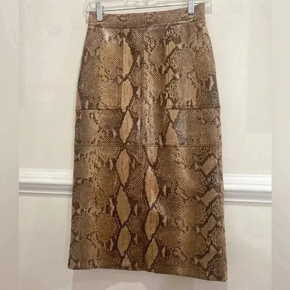 NWT Anthropologie Current air Python Print Midi Length Skirt Sz 0 - Picture 4 of 9